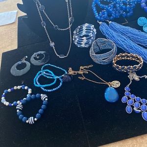 Beautiful blue colored costume jewelry